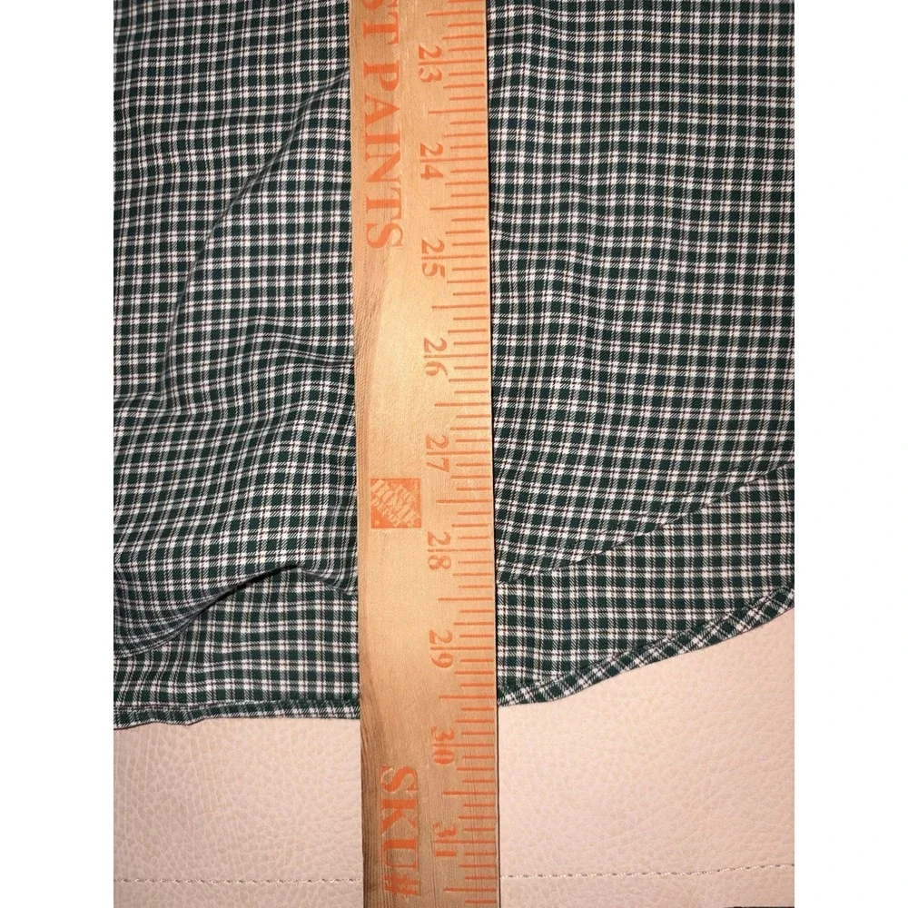Polo Ralph Lauren Green Brown Plaid Check Button Down Mens Large Custom Fit